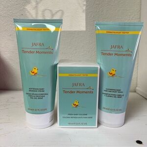 Jafra Tender Moments Fresh Baby Cologne & Baby Massage Cream Set 3 New